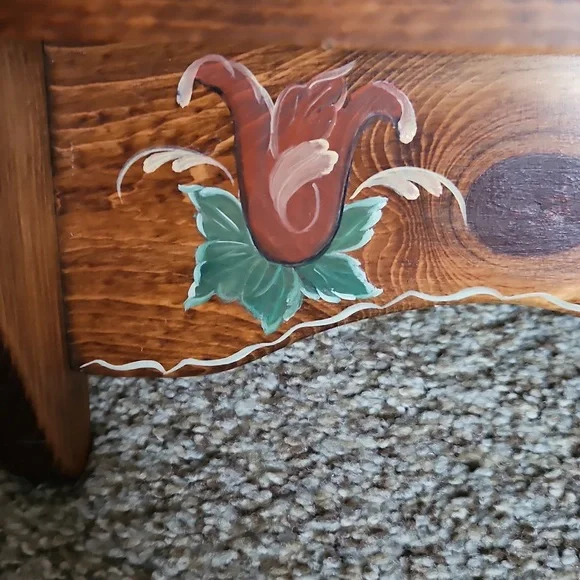 Vintage Solid Wood Shelf, Hand Painted, Signed By Artist - Picture 4 of 7